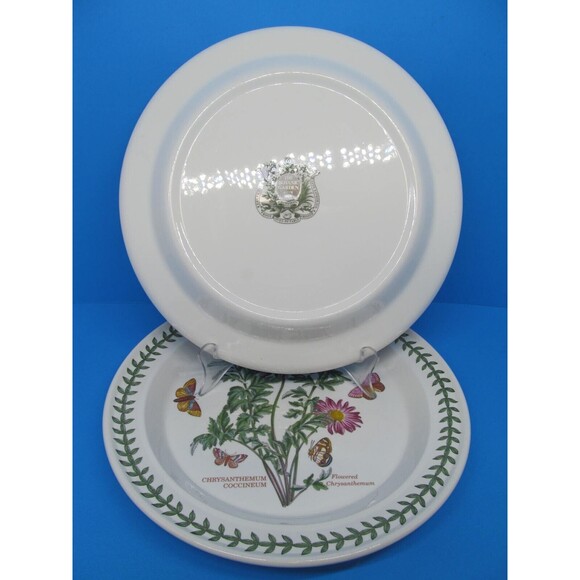 Portmeirion Chrysanthemum And Lonicera Set Of 2 Floral 10 1/2" Dinner Plates VGC - Picture 9 of 13